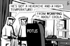 Cartoon: Ebola president (small) by sinann tagged ebola,obama,president,headache,fever,symptoms