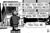 Cartoon: Merkel spying (small) by sinann tagged merkel,angela,spying,surveillance,nsa,illegal