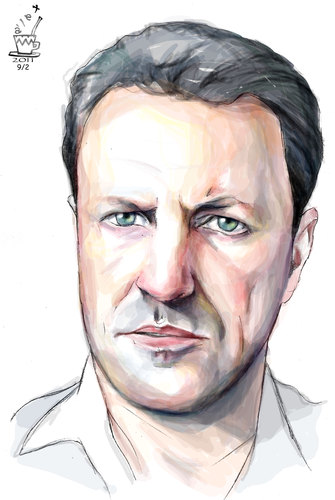 Cartoon: MARIAN AVRAMESCU (medium) by ALEX gb tagged marian,avramescu,romanian,artist,friendship,alex