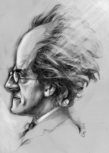 Cartoon: RUHEVOLL RESURRECTED (medium) by ALEX gb tagged gustav,mahler,music,composer,classical