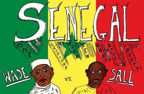 Cartoon: Senegal Wade vs Sall (medium) by laughzilla tagged senegal,wade,sall,political,cartoon,editorial,caricature