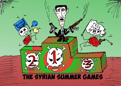 The Syrian Summer Games cartoon By laughzilla | Politics Cartoon | TOONPOOL