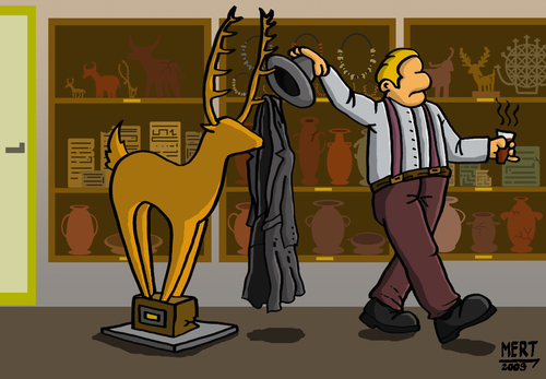 Cartoon: THE_MUSEUM (medium) by MERT_GURKAN tagged museum,art,caricature