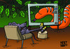 Cartoon: 7-77_1 (small) by MERT_GURKAN tagged animals snake mouse tv jungle caricature
