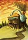 Cartoon: THE_MOUNTAIN_HOUSE (small) by MERT_GURKAN tagged sleep,house,caricature