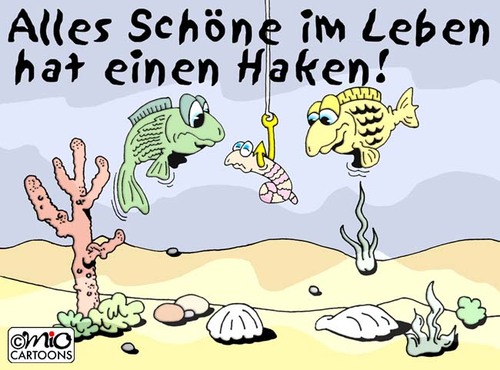 Cartoon: Alles Schöne im Leben (medium) by MiO tagged glückwunschkarte,fische,mio,leben
