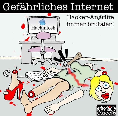 Cartoon: Gefährliches Internet (medium) by MiO tagged internet,hacker,mio