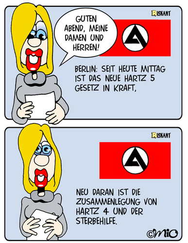 Cartoon: Hartz 5 (medium) by MiO tagged hartz4,mio,sterbehilfe