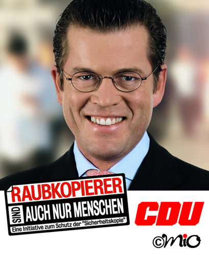 Cartoon: Herr Freiwild zu Guttenberg (medium) by MiO tagged guttenberg,raubkopierer,cdu