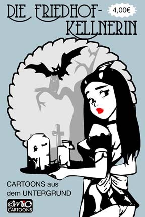 Cartoon: Taschenbuch Illustration (medium) by MiO tagged friedhof,mio,graveyard,kellnerin