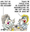 Cartoon: Schönheitswahn. (small) by MiO tagged schönheitswahn,mio,rauchen,trinken,sex