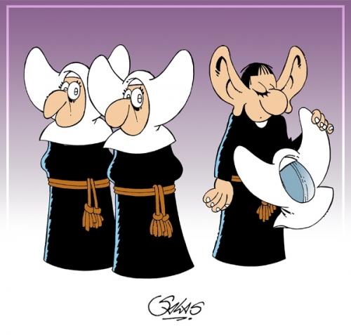 Cartoon: Nuns (medium) by Salas tagged nun,religion,armando,salas,church