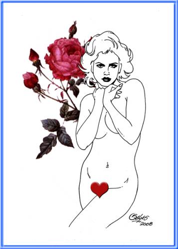 Cartoon: Valentines Day (medium) by Salas tagged valentine,day,love,girl,romance,rose,heart,
