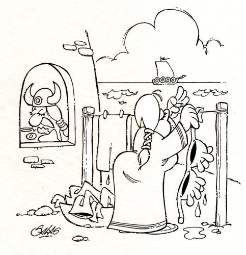 Cartoon: Vikings (medium) by Salas tagged viking,breast