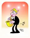 Cartoon: Oops...! (small) by Salas tagged music,saxo,surprise,