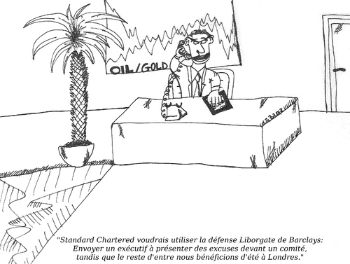 Cartoon: Barclays? Ici Standard Chartered (medium) by BinaryOptions tagged barclays,standard,chartered,banque,banquier,caricature,dessin,comique,comics,scandale,financier,boursier,news,infos,nouvelles,optionsclick