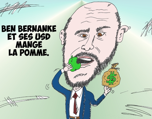 Cartoon: Ben BERNANKE en caricature pomme (medium) by BinaryOptions tagged ben,bernanke,federal,americain,usd,president,reserve,banque,chef,politique,monetaire,pomme,appl,dollar,dollars,amerique,financiere,caricature,editoriale,dessin,anime,comique,entreprise,optionsclick,trader,options,binaires,negociation,option,binaire,financement,commerce,news,infos,nouvelles,actualites,economiques,satire,economie,bancaire,parodie