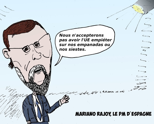 Cartoon: caricature de Mariano RAJOY (medium) by BinaryOptions tagged mariano,rajoy,caricature,editoriale,affaires,financieres,comique,dessin,anime,binaire,optionsclick,options,trader,trading,option,commerciale,espagne,espagnol,economie,dette,finances,satire,parodie,nouvelles,economiques,premier,ministre,politicien,politique,comics