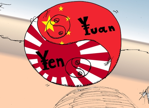 Cartoon: Caricature editoriale Yen Yuan (medium) by BinaryOptions tagged japon,chine,chinois,jpy,cny,yin,yang,ying,yens,yuans,forex,devises,echange,stock,asie,asiatique,marche,actions,caricature,editoriale,dessin,anime,comique,entreprise,optionsclick,trader,options,binaires,negociation,option,binarie,news,infos,actualites,nouvelles,humour,commerce