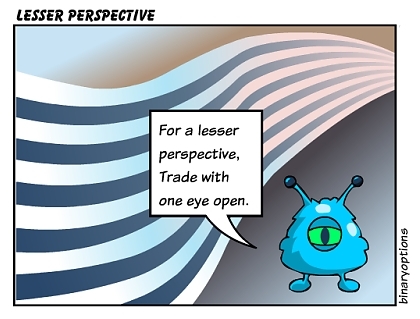 Cartoon: cyclops trading perspective (medium) by BinaryOptions tagged binary,option,options,trade,trader,trading,alien,cyclops,perspective,optionsclick,cartoon,caricature,comic,financial,news,editorial,economic,business