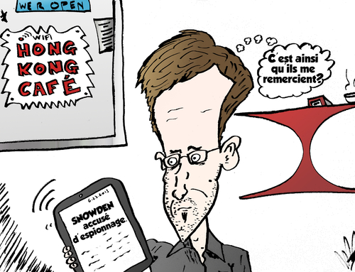 Cartoon: Edward Snowden caricature (medium) by BinaryOptions tagged snowden,espion,espionnage,actualites,news,infos,nouvelles,chine,hong,kong,etats,unis,caricature,comique,webcomic,option,binaire,optionsclick,options,binaires,trader,trade,trading,accusation,secrets