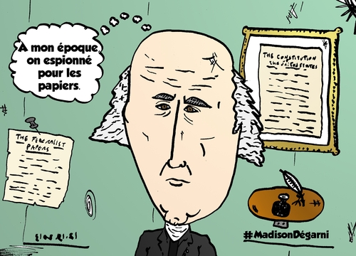 Cartoon: James Madison chauve webcomic (medium) by BinaryOptions tagged president,calvitie,chauve,madison,espionnage,constitution,caricature,cartoon,webcomic,politique,editoriale,nouvelles,optionsclick,option,options,binaire,comique,trading,trader