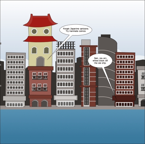 Cartoon: Japanime cartoons and buildings (medium) by BinaryOptions tagged building,trade,trading,options,option,binary,towers,japan,anime,optionsclick,business,financial,editorial,cartoon,comic,webcomic,japanese