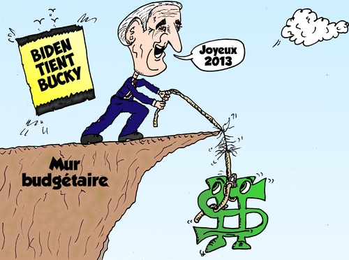 Cartoon: Joe Biden et Bucky en caricature (medium) by BinaryOptions tagged option,binaires,options,optionsclick,joe,biden,usd,bucky,falaise,fiscale,mur,budgetaire,caricature,dessin,comique,webcomic,news,nouvelles,infos,actualites,financier,finances