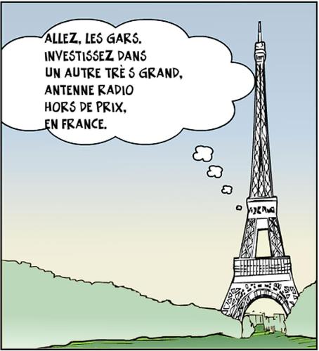 Cartoon: La tour eiffel blague en bd (medium) by BinaryOptions tagged options,binaires,option,binaire,optionsclick,tour,eiffel,caricature,dessin,comique,satire,antenne,investissement,investisseur,investir,france,paris,news,infos,nouvelles,actualites