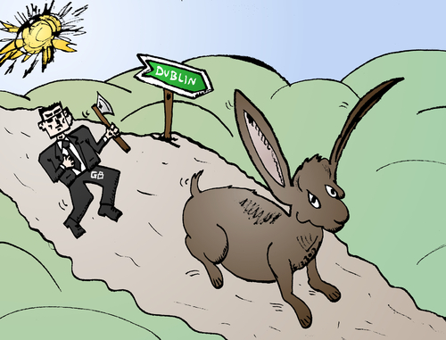 Cartoon: Le G8 et la chasse en Irlande (medium) by BinaryOptions tagged optionsclick,option,binaire,options,binaires,trading,trader,trade,lapin,lievre,news,infos,nouvelles,actualites,finances,economies,economique,affaires,politique,g8,dublin,irlande,caricature,comique,webcomic,satire,chanson