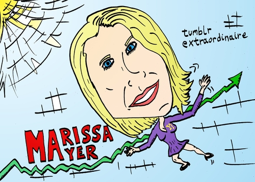 Cartoon: marissa mayer tumblr cariacture (medium) by BinaryOptions tagged marissa,mayer,binary,option,options,trade,trader,trading,business,finance,economics,purchase,yahoo,tumblr,caricature,cartoon,webcomic,optionsclick,strategy,content,blogging,editorial,news,portrait