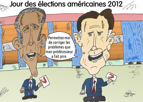 Cartoon: Obama et Romney en caricature (medium) by BinaryOptions tagged president,barack,obama,mitt,romney,candidats,election,presidentielle,americaine,caricature,editoriale,entreprise,dessinee,bande,optionsclick,trader,tradez,options,binaires,negociation,option,nouvelles,news,infos,actualites,nationale,commerce