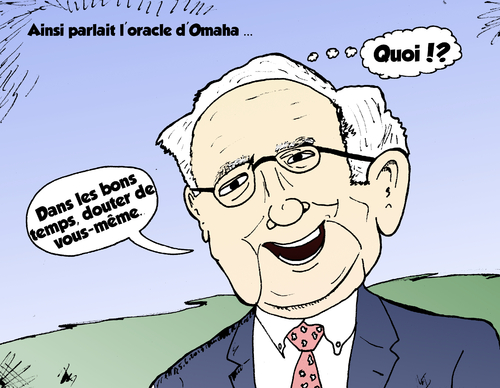 Cartoon: Warren Buffet Caricature Douter (medium) by BinaryOptions tagged option,binaire,options,binaires,optionsclick,warren,buffet,investisseur,investir,douter,doute,caricature,comique,trader,trading,news,infos,actualites,nouvelles,financier,boursier,affaires,philosophie,perspective