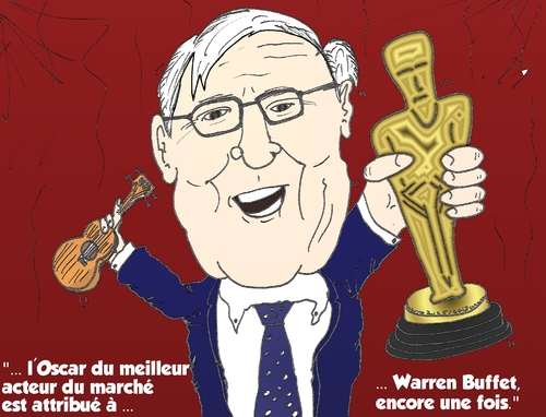 Cartoon: Warren Buffet et son prix Oscar (medium) by BinaryOptions tagged warren,buffet,optionsclick,oscar,meilleur,acteur,caricature,comique,webcomic,news,infos,actualites,nouvelles,finances,bourses,boursier,trader,investisseur