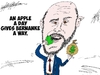 Cartoon: Ben Bernanke caricature Apple (small) by BinaryOptions tagged ben,bernanke,us,federal,usd,reserve,chairman,bank,monetary,policy,chief,apple,appl,dollar,buck,america,american,financial,political,caricature,editorial,business,comic,cartoon,optionsclick,binary,options,trader,option,trading,trade,finance,news,economic,e