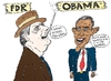 Cartoon: FDR and Obama caricature (small) by BinaryOptions tagged optionsclick,binary,options,option,trader,trade,trading,invest,investor,investment,national,bailout,strategy,policy,financial,fiscal,economic,economy,fdr,franklin,delano,roosevelt,barack,hussein,obama,news,editorial,caricature,cartoon,comic