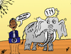 Cartoon: Obama and the NSA elephant (small) by BinaryOptions tagged obama,elephant,nsa,caricature,cartoon,comic,webcomic,options,binary,trade,trading,editorial,political,politician,politics,news