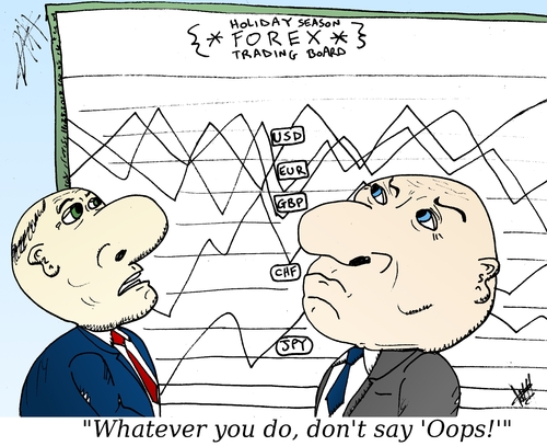 Cartoon: Holiday Forex trader cartoon (medium) by BinaryOptionsBinaires tagged binary,option,options,optionsclick,trader,trading,forex,currencies,currency,usd,gbp,jpy,eur,chf,money,moneys,invest,investment,investor,platform,holiday,cartoon,comic