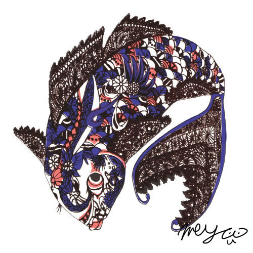 Cartoon: Carp (medium) by meyco tagged silkscreen,carp,japanese