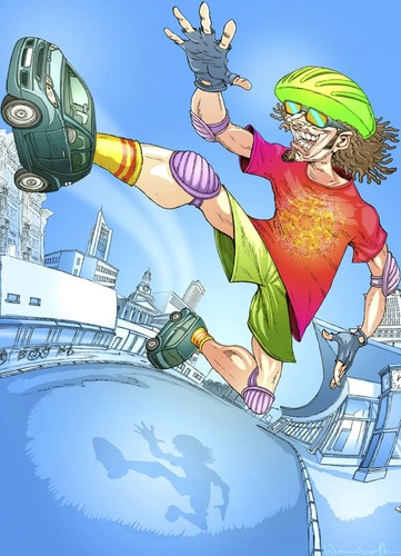 Cartoon: Smart and Urbane (medium) by wambolt tagged car,advertisement,youth,fun,urban