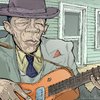 Cartoon: John Lee Hooker (small) by wambolt tagged caricature,blues,legend