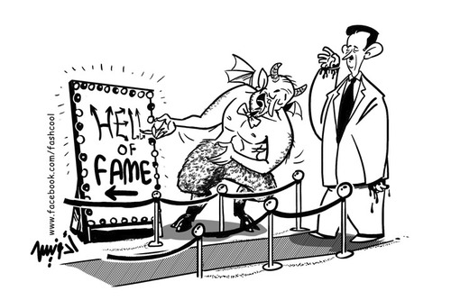 Cartoon: Hell of fame (medium) by ramzytaweel tagged syria,bashar,revolution,freedome,blood