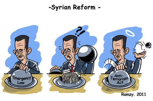 Cartoon: Syrian reform (medium) by ramzytaweel tagged bashar,reform,freedome,syria