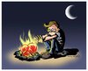 Cartoon: sad love (small) by ramzytaweel tagged love sad moon fire