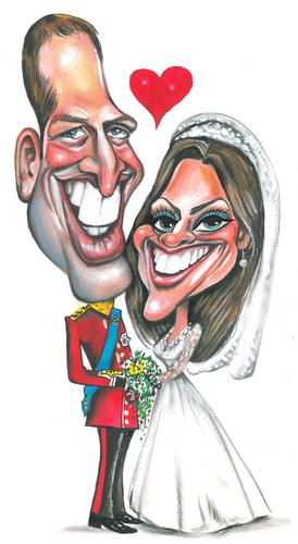 Cartoon: william - kate (medium) by MUSTAFA BORA tagged caricature