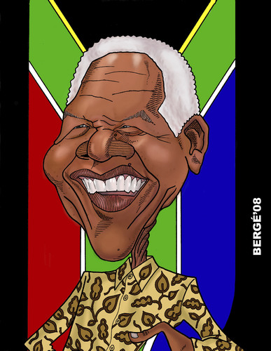 Cartoon: Nelson Mandela (medium) by Berge tagged caricature,politician,president,republica,south,africa