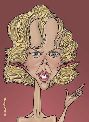 Cartoon: Nicole Kidman (medium) by Berge tagged actress,caricature,australian