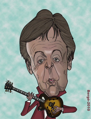 Cartoon: Paul McCartney (medium) by Berge tagged caricature,english,pop,star,singer,musician,beatles
