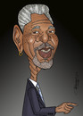Cartoon: Morgan Freeman (small) by Berge tagged carucature,american,actor