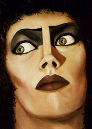 Cartoon: Frank N Furter (medium) by vokoban tagged painting,oil,rocky,horror,tim,curry,drag,queen